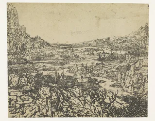 Bergvallei met een kronkelende rivier