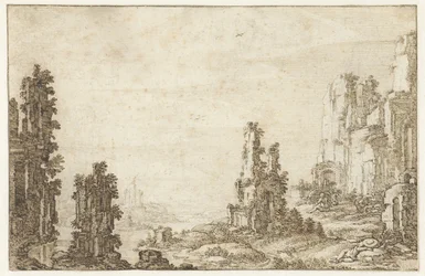 Landschap met ruïnes