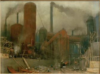 Verbouwing van de hoogovenfabriek Ilsede bij Peine