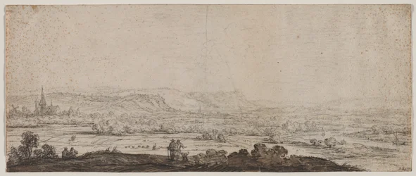 Landschap met het dorp Schenkenschanz, Gelderland, 1600s