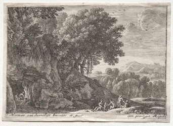 Landschap met saters