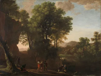 Landschap met de doop van de kamerling