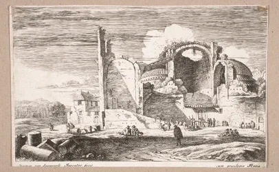 Brooduitdeling aan de armen, uit de reeks „Landschappen“