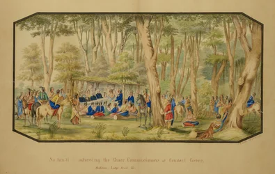 Sa-tan-ti richt zich tot de vredescommissarissen in Council Grove, Medicine Lodge Creek