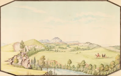 De Wichita Mountains vanaf Medicine Bluff, Indian Territory