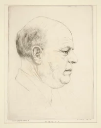 H. N. Bialik (portret van hoofd in profiel)