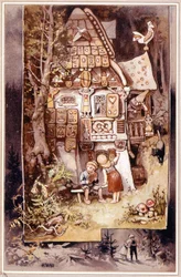 Hans en Grietje, sprookje van Grimm - illustratie door Hermann Vogel