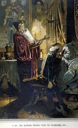 Illustratie van Vogel voor een verhaal van de gebroeders Jacob (1785-1863) en Wilhelm (1786-1859) Grimm