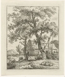 Boerderij en schaapsherder