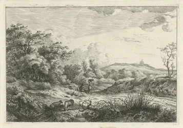 Landschap met herder en vrouw