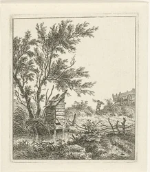 Landschap met houtsprokkelaar