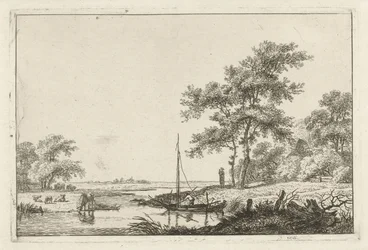 Landschap met schuitje