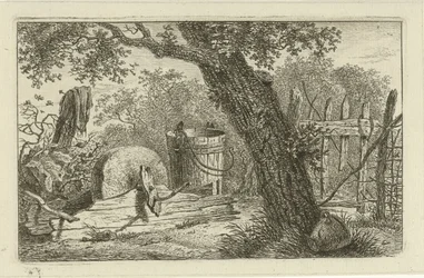 Landschap met slijpsteen