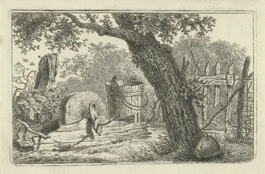 Landschap met slijpsteen