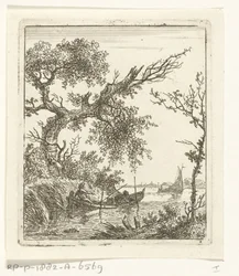 Roeiboot met twee mannen