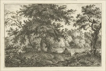 Rustende man in bos