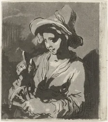 Vrouw met waaier
