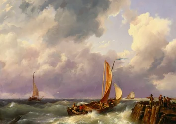 Schepen bij een Steiger, 1852