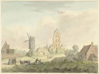 Kerk van het dorp Westkapelle in Zeeland