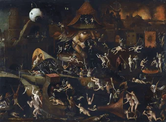 De afdaling in de hel - De nederdaling ter helle, door Bosch, Hieronymus
