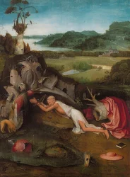 De heilige Hiëronymus in de woestijn. Rond 1490