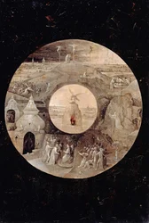 Sint Jan de Evangelist op Patmos (achterzijde: De passie van Christus)