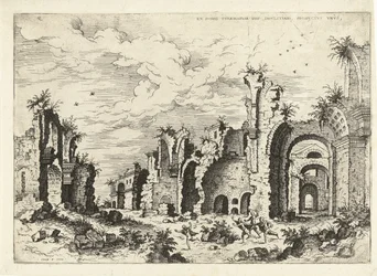 Gezicht op de Thermen van Diocletianus, uit de serie Romeinse ruïnes