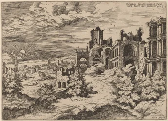 Ruïnes op de Palatijn met een panoramisch landschap