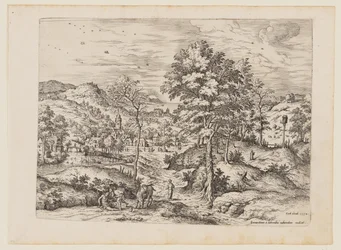 De barmhartige Samaritaan, uit Landschappen met bijbelse en mythologische scènes
