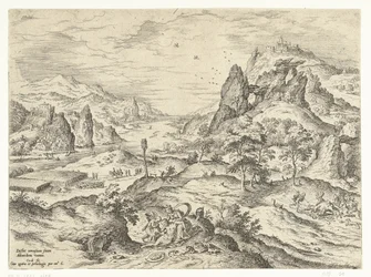 Venus treurt over de dood van Adonis Landschappen met bijbelse en mythologische scènes (serietitel)