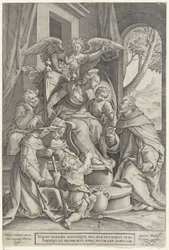 Heilige Familie met Elizabeth en Johannes de Doper, naar Denys Calvaert, 1563 - voor 1611