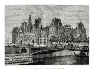Hotel de Ville, Parijs, Frankrijk, 1886