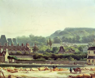 Het Hopital Saint-Louis en de Buttes-Chaumont in 1830
