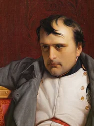 Napoleon I in Fontainebleau, 31 maart 1814, detail van het gezicht, 1840