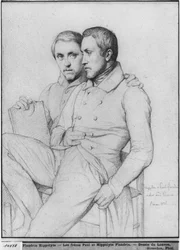 Dubbelportret van Hippolyte en Paul Flandrin, 1835