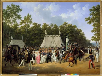 Koning Lodewijk XVIII ontvangt Marie Caroline Fernande Louise van Napels
