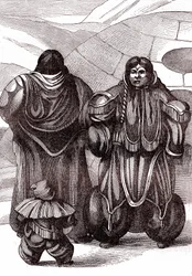 De Eskimo-familie. 1880 (gravure)