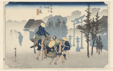 Mishima in ochtendmist (De 53 stations van de Tokaido) (Tokaido gojusan tsugi no uchi) (series title)
