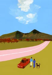 Een roadtrip met het stel en hun hond