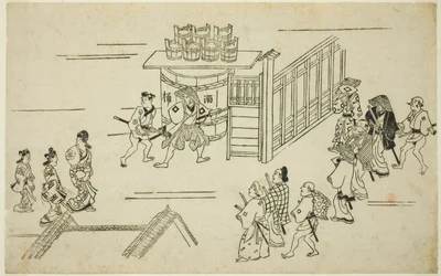 Ingang naar Ageyacho, uit de serie "Het uiterlijk van Yoshiwara"