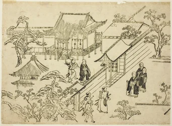 Honbo, uit de serie "Scènes van Bloemenkijken in Ueno (Ueno hanami no tei)"