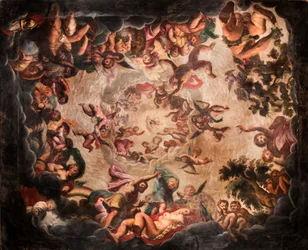 Plafond van de Elysium Kamer, Bolsover Castle, Derbyshire