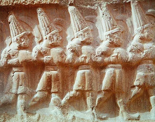 Detail van Processie van de Gewapende Goden