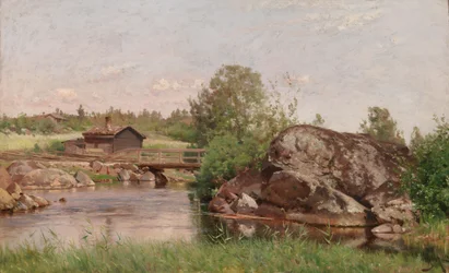 Landschap met beek