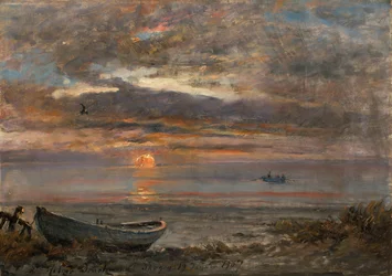 Zonsondergang op een januaridag in Skagen