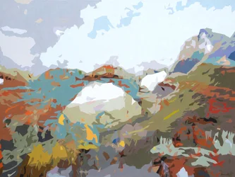 Landschap Obscura - 12, 2024 (olieverf op doek)
