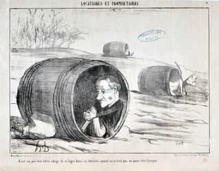 Kunstwerk door Honore Daumier (1808-1879) Charivari uit 1854: Serie TENNIQUES ET OWNIRES 