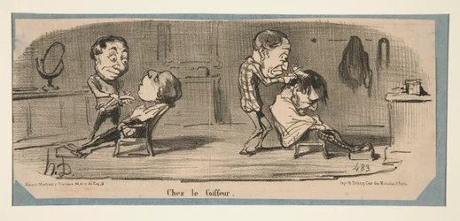 Bij de kleermaker, bij de kapper, in Charivari, 3, 16 en 19 februari, 1853