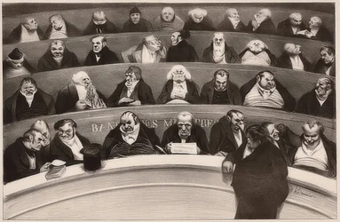 De wetgevende buik. Uitzicht op de ministeriële banken van de niet-geprostitueerde kamer van 1834