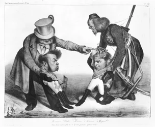 De burgeroorlog in Portugal brengt Pedro I (1798-1834) keizer van Brazilië en koning van Portugal en Dom Miguel (1802-66) in conflict, uit 